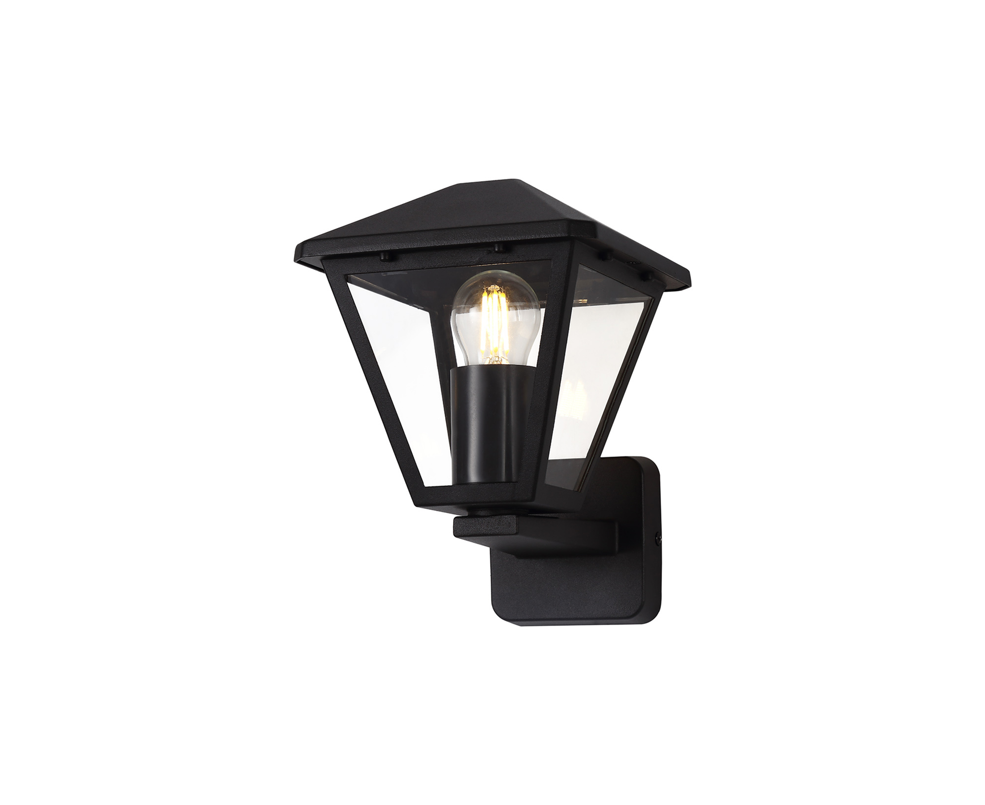 D0546  Luqi Upward Wall Lamp 1 Light IP44 Black, Clear